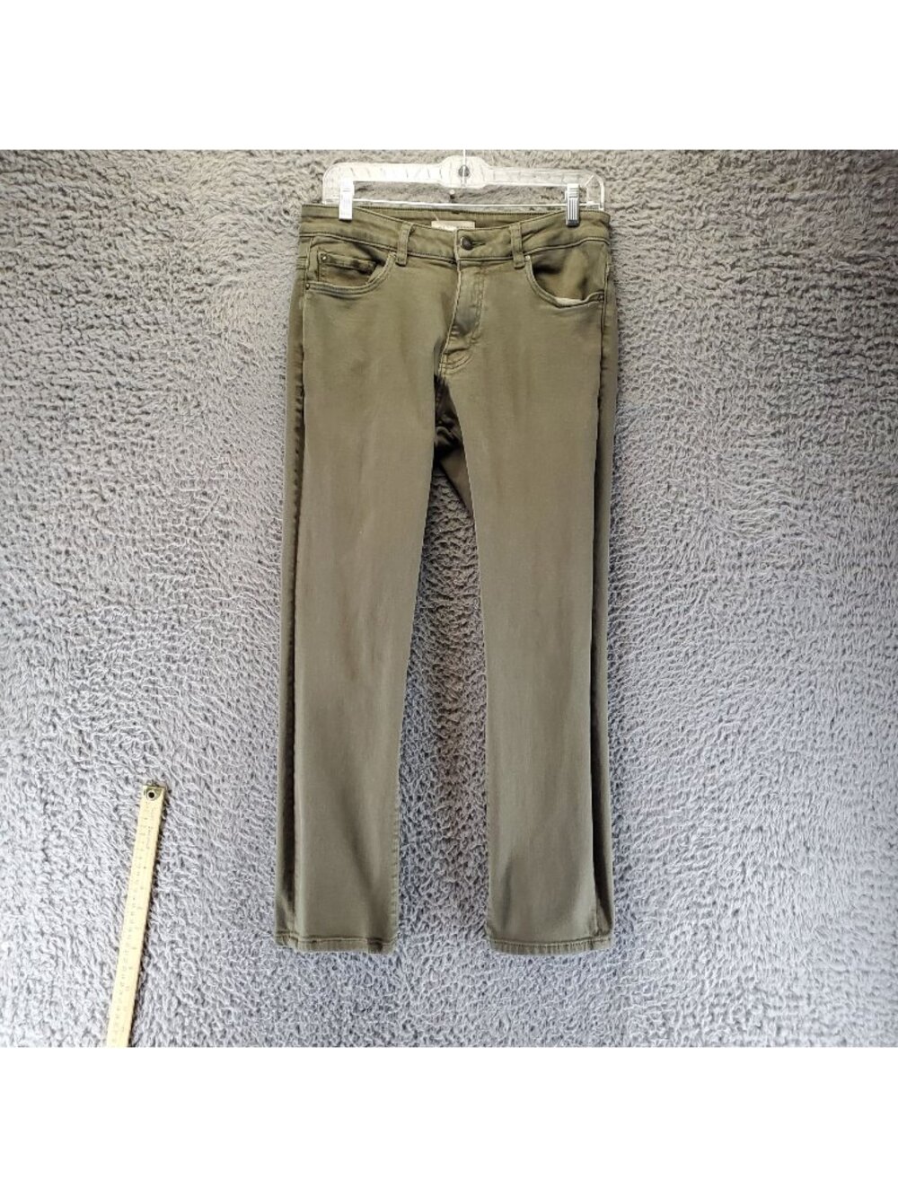 Warp + Weft Jeans Mens 31x30 Moss Green Amsterdam Slim Stretch Denim *Read*
